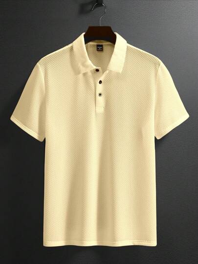 Men's Solid Short Sleeve Casual Polo Shirt