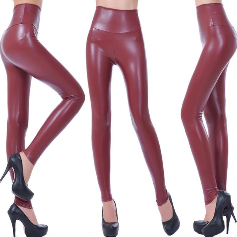 Trendy Leather Yoga Pants