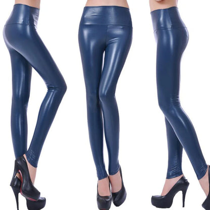 Trendy Leather Yoga Pants