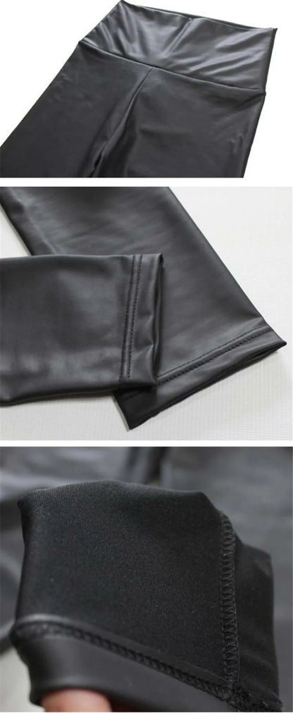 Trendy Leather Yoga Pants