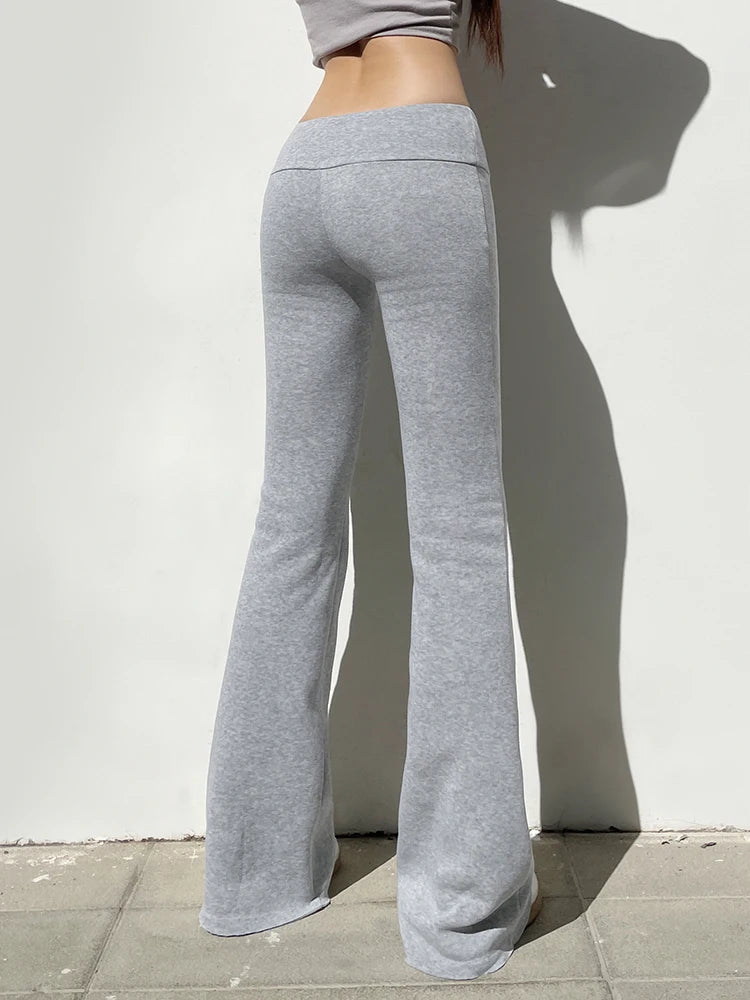 Y2K Low-Waist Flare Pants – Trendy & Sexy Streetwear